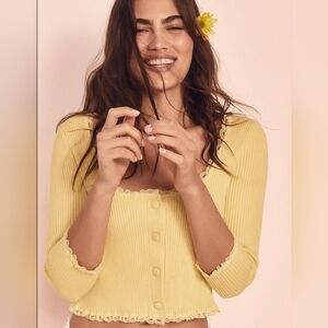 For Love And Lemons Jolie Cropped Cardigan